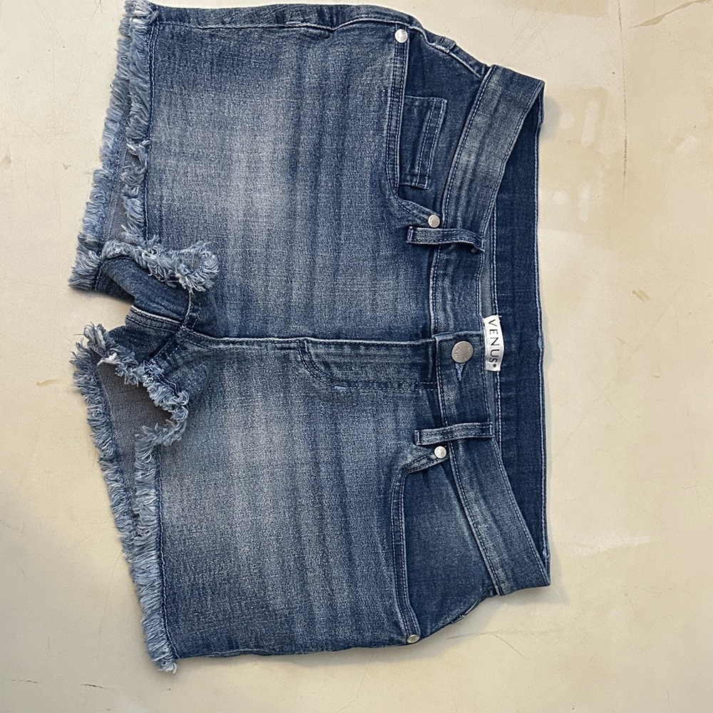 Venus Denim Frayed Hem Shorts